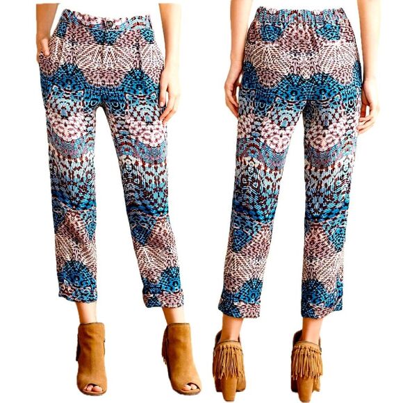 Elevenses Anthropologie Cuffed Cropped Lanikai Tailored Trousers Pants Size 0P - Picture 1 of 12